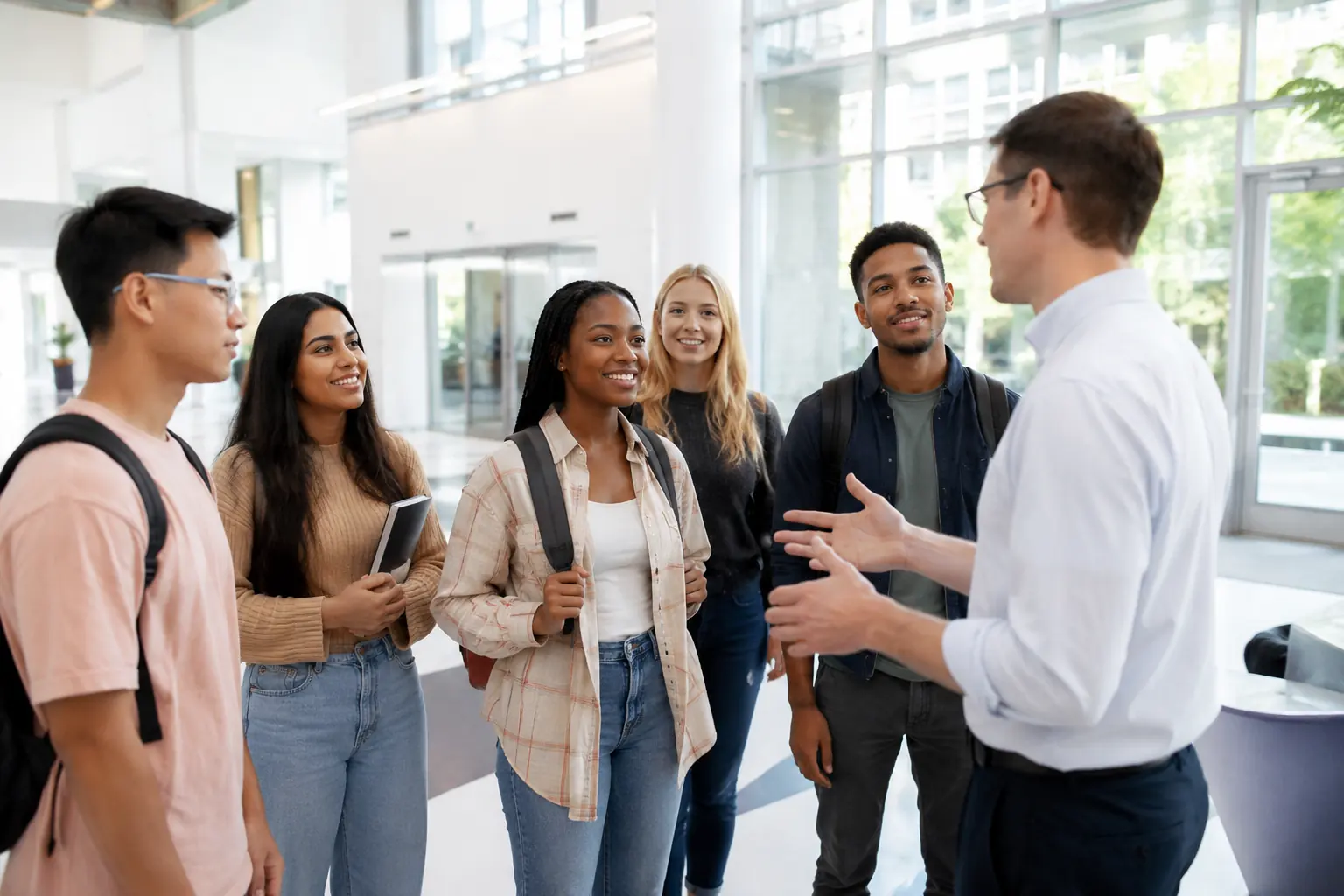 An international education community receiving information